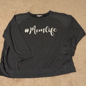 Maternity #Momlife Graphic Tee - Slate grey